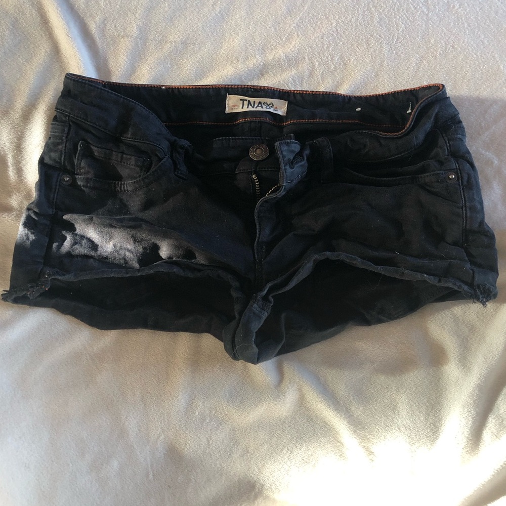 GUC Aritzia TNA Black Denim Style Shorts Size 0 XS
